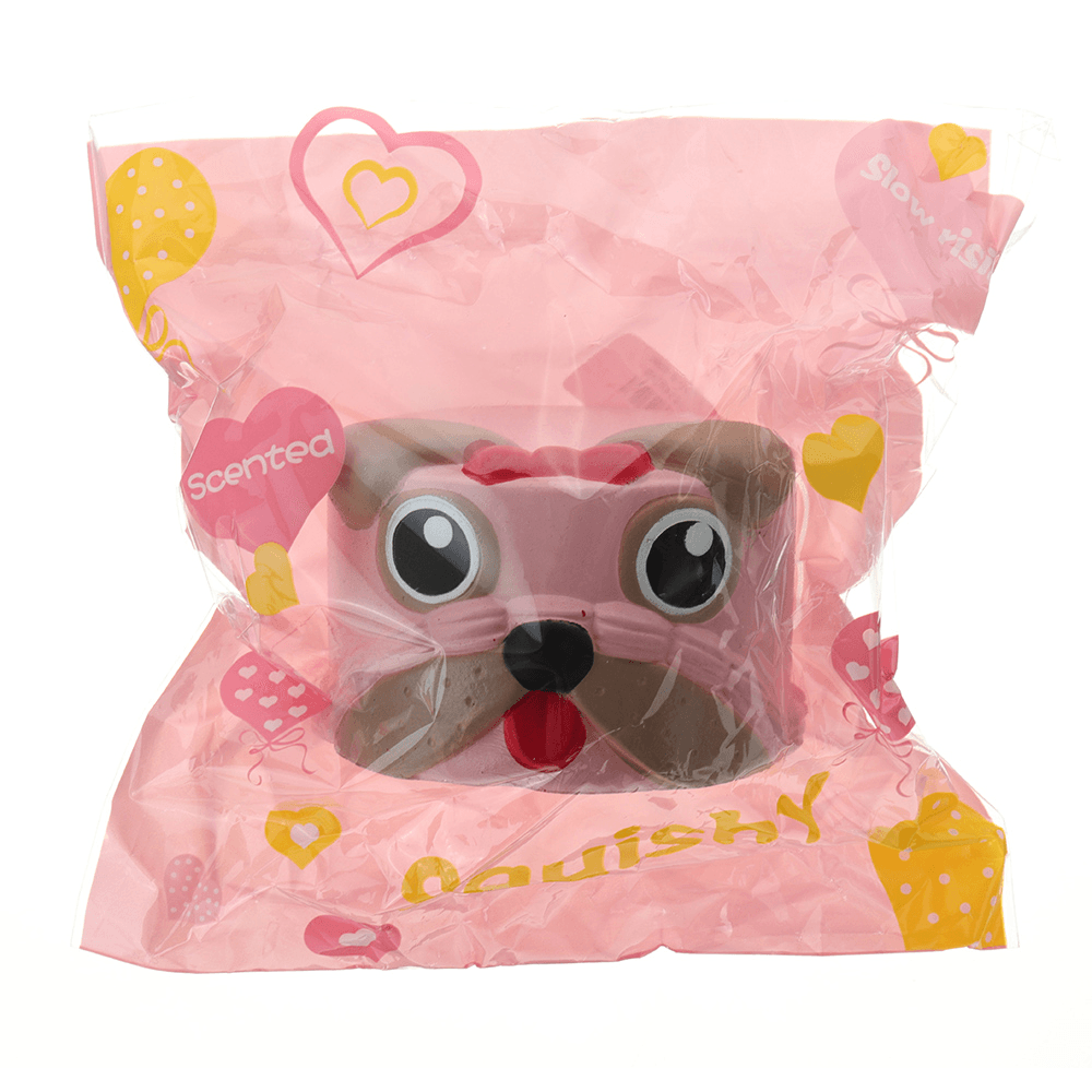 Hundekopf-Squishy, ​​9 x 6 cm, langsam aufsteigend, mit Verpackung, Sammlung, Geschenk-Stofftier