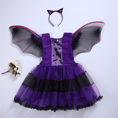 Halloween Costumes Purple Bat Style Children Cosplay Cartoon Costumes Witches Role Play