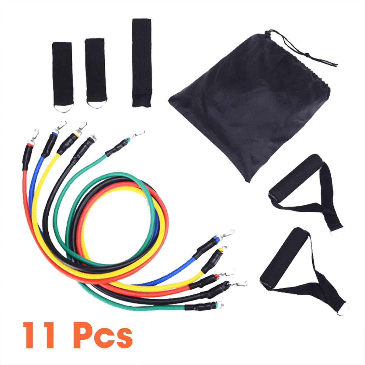 11/12/14/17 Pcs Resistance Bands Set Yoga Pilates Abs Exercise Fitness Tube Workout Bands