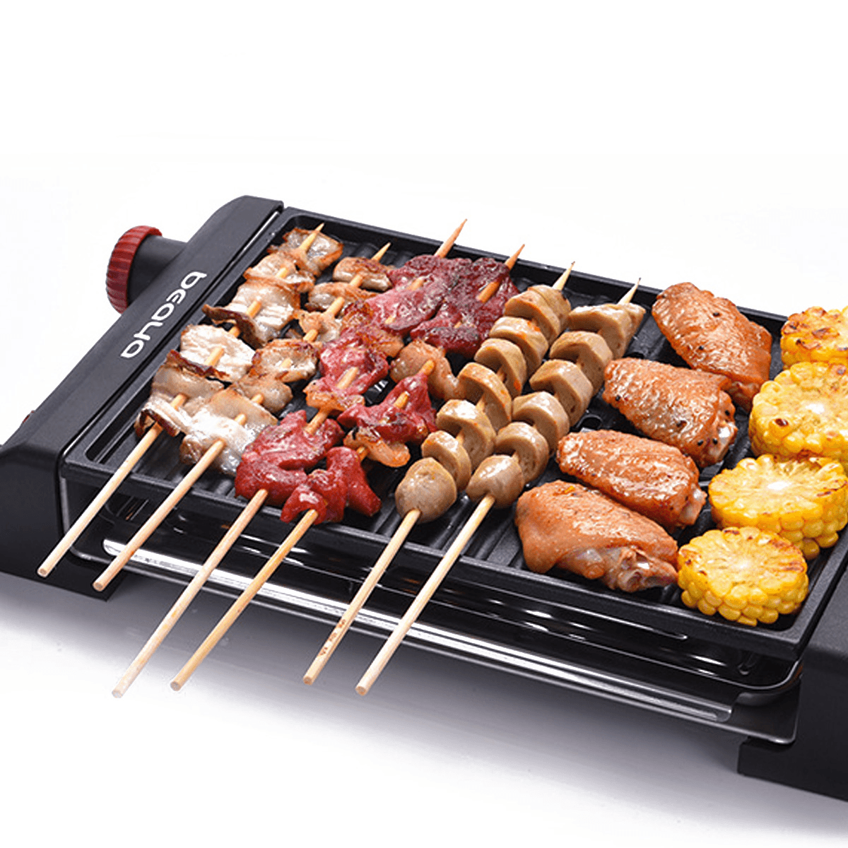 BIYA Electric BBQ Grill Table Top Barbecue Garden Camping Cooking 800W Indoor/Outdoor