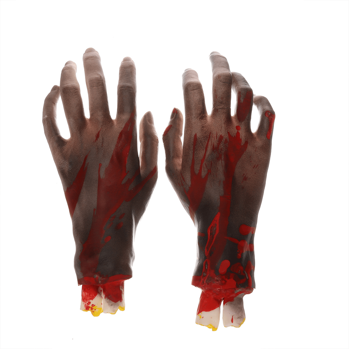 1 Pair of Hands/Feet Vinyl Halloween Horror Broken Hands Realistic Scene Decoration Props Tricky Toy