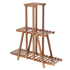 3 Tier Wood Flower Rack Plant Stand Wooden Shelves Bonsai Display Shelf Set