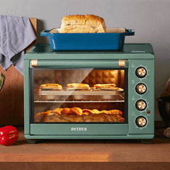 PETRUS PE2030 Electric Oven 1500W 5L Countertop Oven Rotisserie Roaster Cooker Griddle Top Rack Toaster