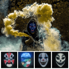 Full-Color LED Face-Changing Luminous Mask Bluetooth APP Control Shining Mask for Halloween Party Prom Bar Nightclub Atmosphere Mask