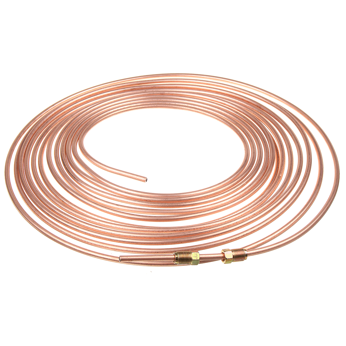 25Ft Copper Brake Line Pipe Hose Kit 10 Male & 10 Female Nuts Joiner Joint 3/16 Union