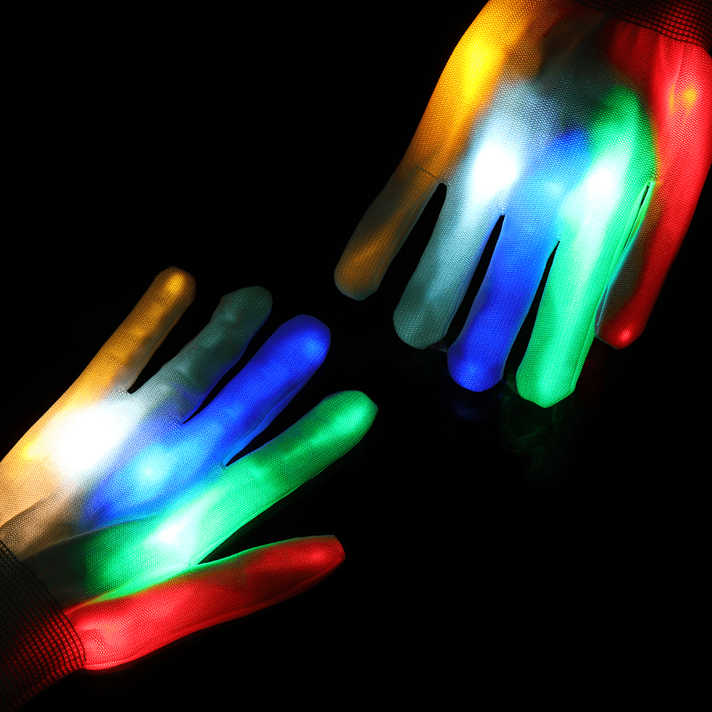 Halloween LED Glove Dancing Stage LED Palm Light up Flash Finger Tip for DJ Club Party Props