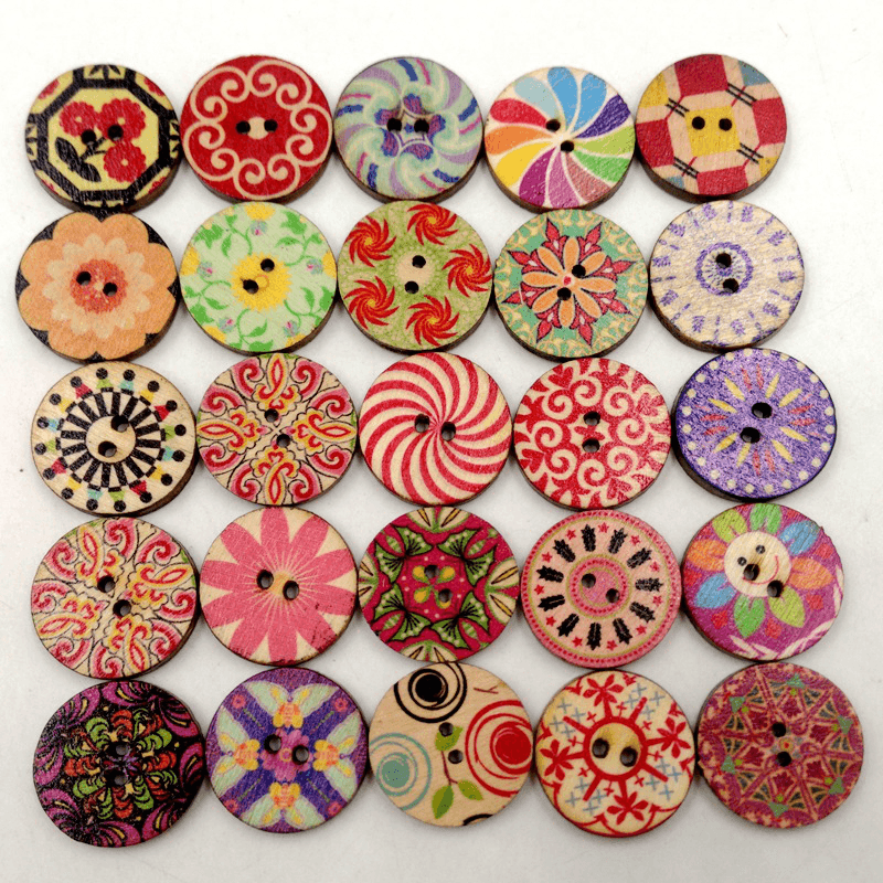 100Pcs Retro Wooden Sewing Buttons DIY Craft Bag Hat Clothes Decoration Sewing Button