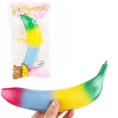 Sanqi Elan Rainbow Banana Squishy 18*4CM Soft Slow Rising with Packaging Collection Gift Toy