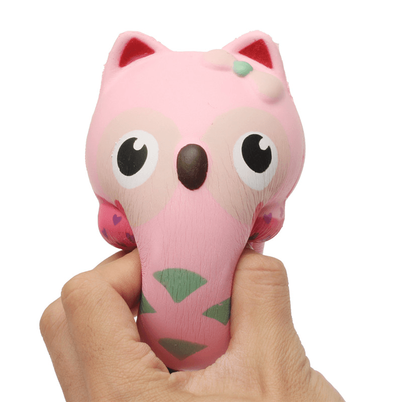 13 * 12 cm Squishy Owl Pink Weiches, langsam steigendes Tiersammlungsspielzeug