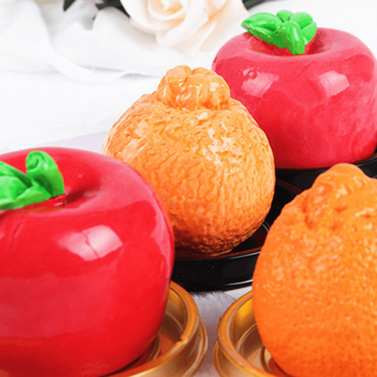 3D Orange Shape Candy Mold DIY Silicone Soap Tool Christmas Cake Decor