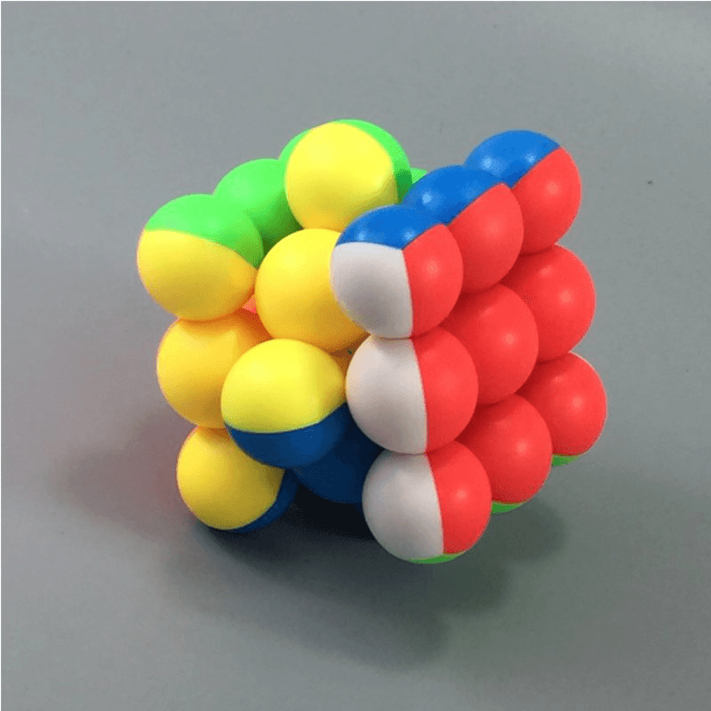 Bola redonda clásica juguetes de cubo mágico 3X3X3 PVC pegatina bloque rompecabezas cubo de velocidad