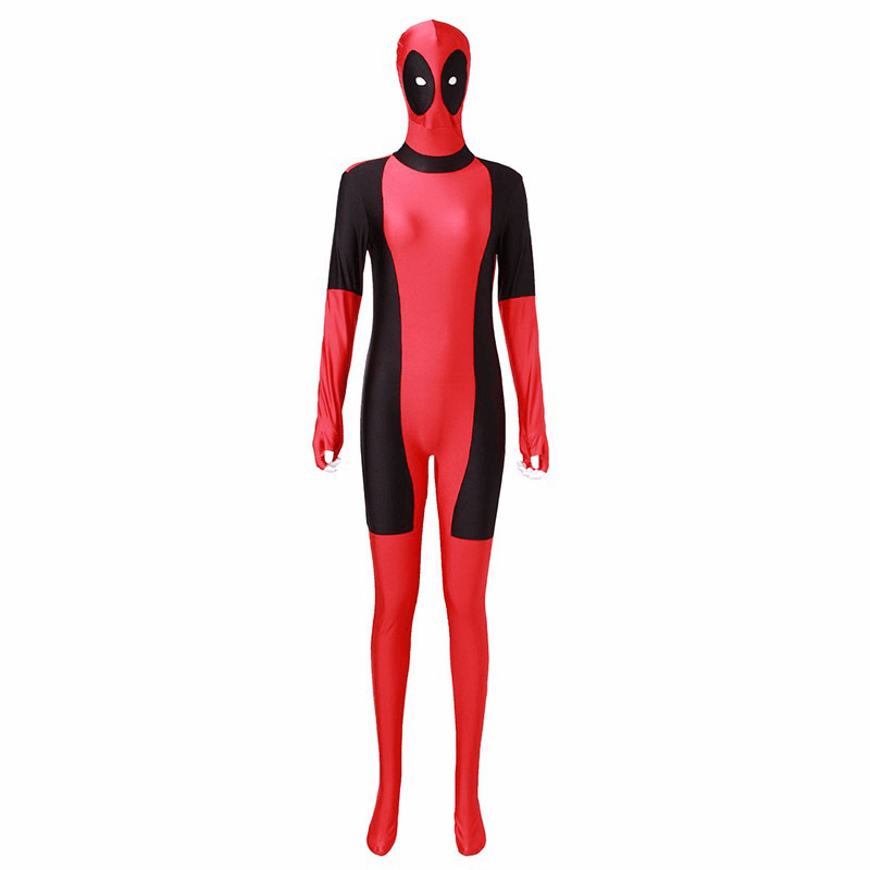 Cool Lady Costume Lycra Adult Women Red Fullbody Cosplay Birthday Suit