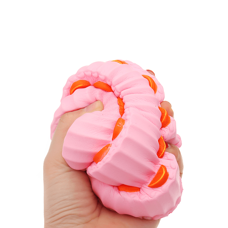 Three Layer Orange Cake Squishy 11Cm Slow Rising anti Stress Collection Gift Soft Toy