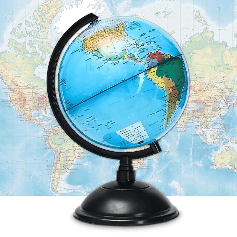 20Cm Blue Ocean World Globe Map with Swivel Stand Geography Educational Toy Gift