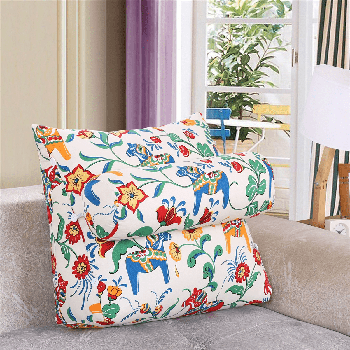 45*45*22Cm Multifunctional Three-Dimensional Triangle Cushion Bedside Lumbar Pad for Bedding Sets