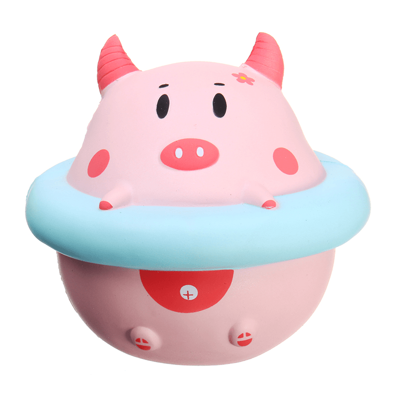 Yunxin Squishy Jumbo Piggy 16Cm Pig Wearing Lift Buoy Slow Rising Cute Collection Gift Decor Toy