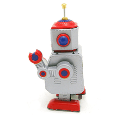 Klassisches Vintage-Uhrwerk zum Aufziehen, Roboter für Kinder, Reminiszenz, Blechspielzeug mit Schlüssel