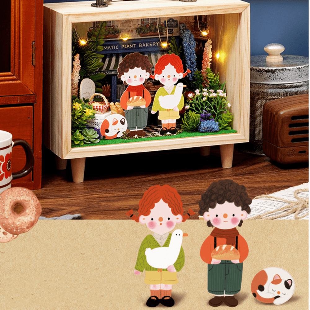 CUTEROOM DIY Wooden Box Series Hanamaji Trilogy Doll House Model Toy Gift Decoration for Girlfriend and Child