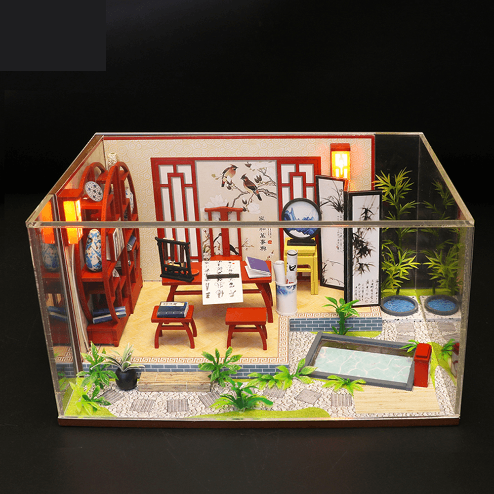 Hongda S921 DIY Cabin Ink Bamboon in Breezing Hand-Assembled Doll House Model Toy