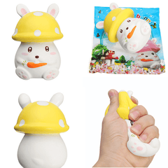 Squishy Slow Rising 12.5CM Mushroom Carrot Bunny Rabbit Phone Straps Pendant Toy Original Packaging