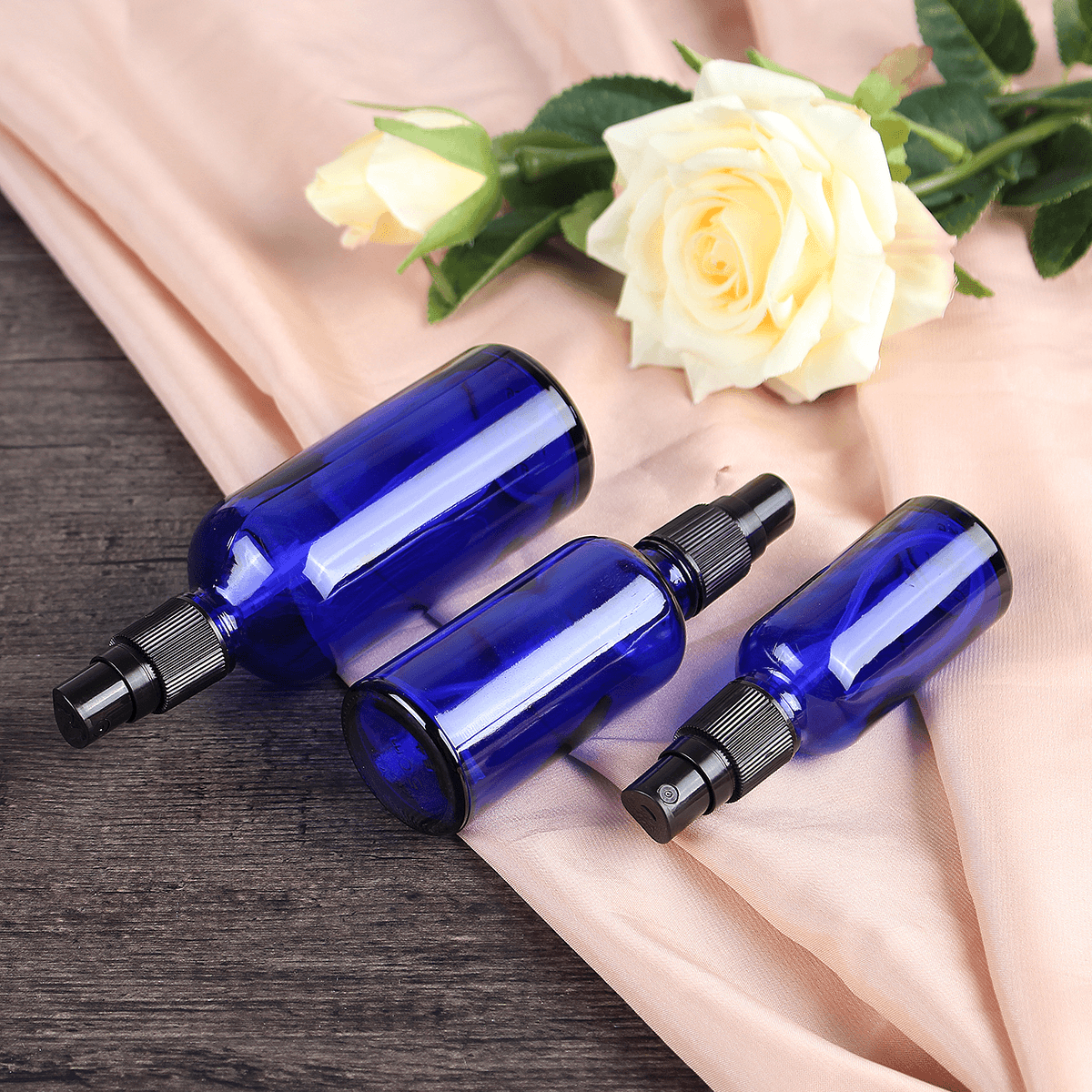 30Ml/50Ml/100Ml Blue Glass Bottle Sprayer Portable Essential Oils Perfume Container