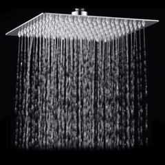 10 Inch 25*25Cm Square Top Spray Shower High Pressure 304 Stainless Steel Shower Head