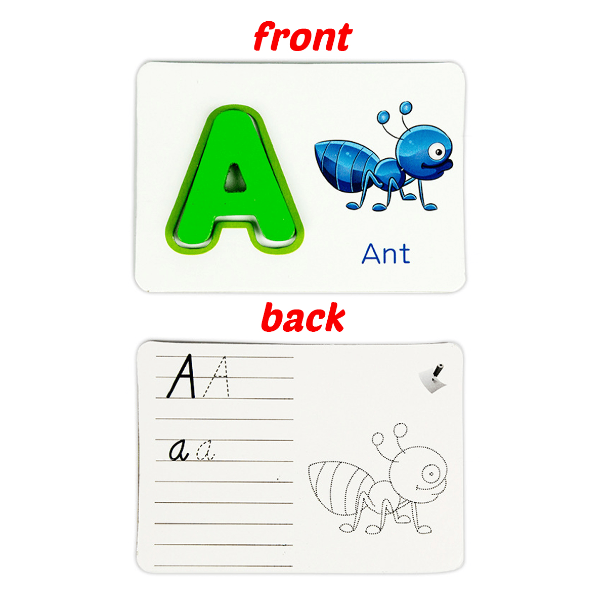 Puzzle Alphabet Rechtschreibung Englische Buchstaben Tierkarten Lernspielzeug für Kinder Geschenk