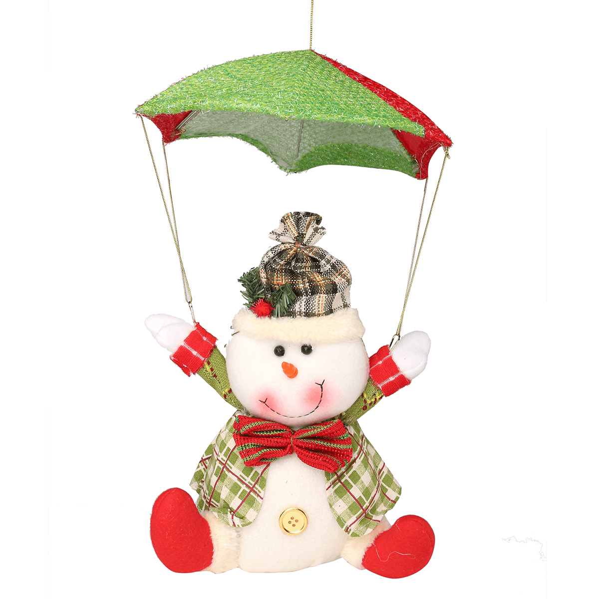 Weihnachtsmann-Schneemann im Fallschirm-Weihnachtsbaum-hängendes Hauptdekor-Ornament