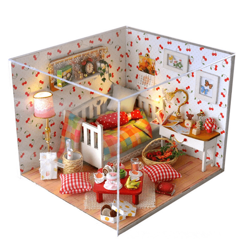 T-Yu TY12 Herbst Obsthaus DIY Puppenhaus mit Abdeckung Licht Geschenk Sammlung Dekor Spielzeug