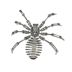 Steel Warcraft 3D Puzzle 64Pcs DIY Assembly Spider Toys DIY Stainless Steel Model Building Decor 12.5*12.5*3.5Cm