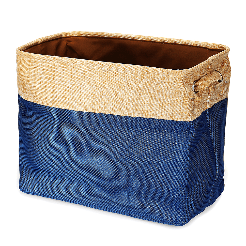 Eight Kinds of Cotton & Linen Blue/Grey Storage Basket without Cover for Kid Toys