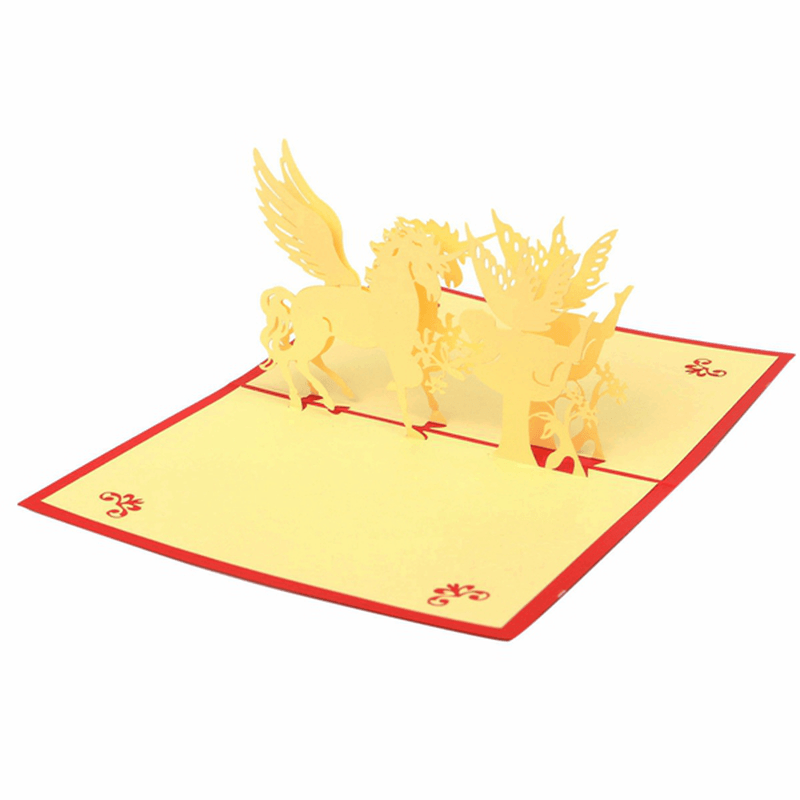 3D Pop up Greeting Card Kirigami Birthday Wishes Anniversary Wedding Invitations