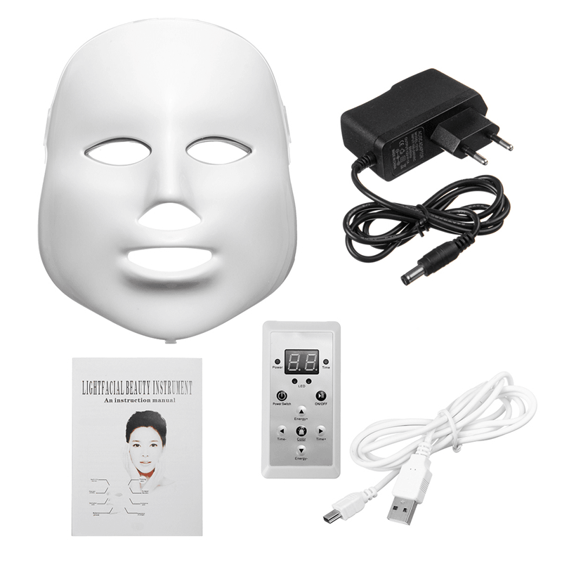 7 Color Lights LED Photon Therapy Mask Facial Mask for Anti-Aging Acne Treatment