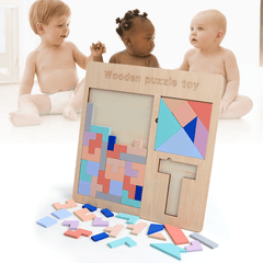 Baby Holz Tetris Puzzles Spielzeug Kinder Kinder Kleinkinder pädagogisches Vorschulspiel Blöcke Spielzeug