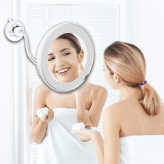 LED Mirror Makeup Mirror 10X Magnifying Vanity Mirror Adjustable 360-Degree Rotating Flexible Sucker Espelho Shaving Mirror