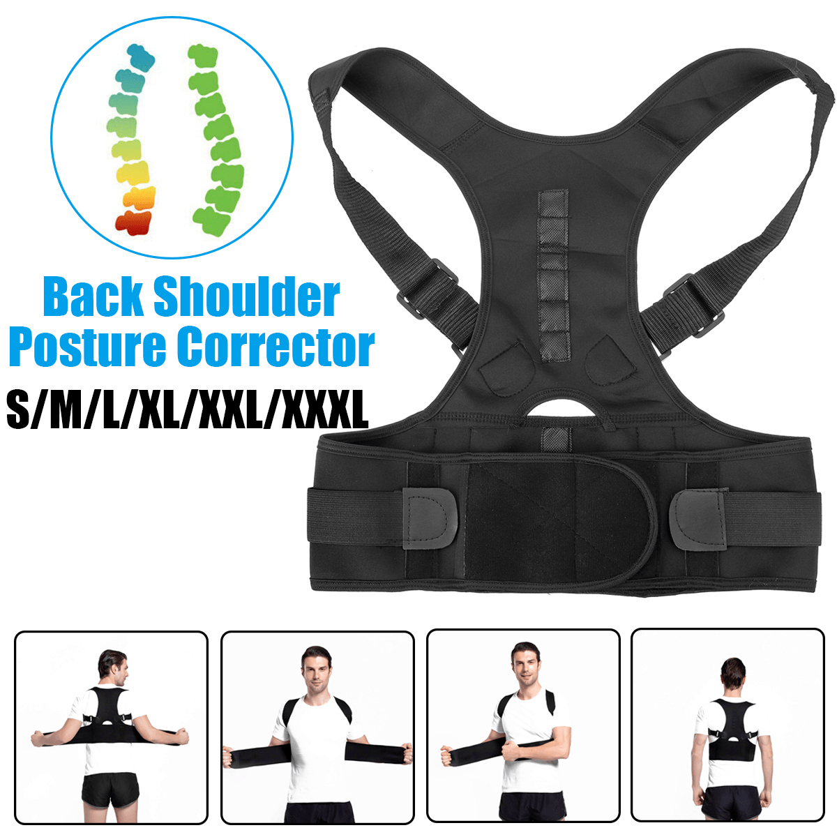 Back Posture Correction Shoulder Corrector Support Brace Belt Therapy Women Men