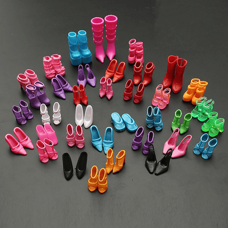 60 Pairs Trendy Multiple Styles Heels Sandals Doll