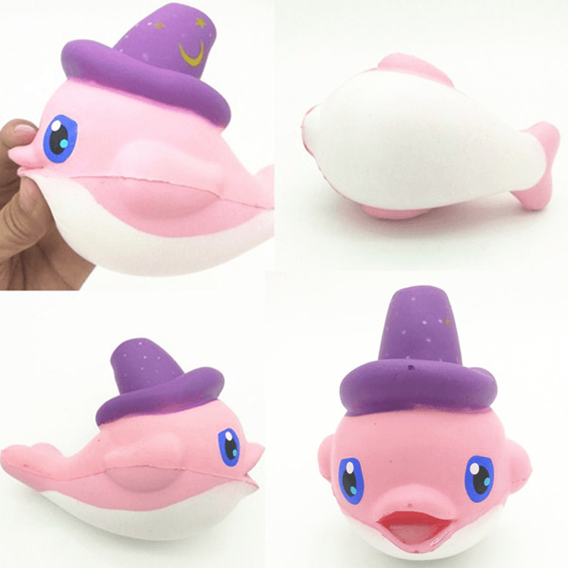 Squishy Slow Rising Kawaii Whale Soft Squeeze Cute Dolphin Cell Phone Strap Bread Cake Stretchy Toy