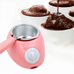 Schokoladen-Schmelztopf, elektrisches Fondue-Schmelzgerät-Set, DIY-Schokoladen-Fondue-Maschine, Rosa