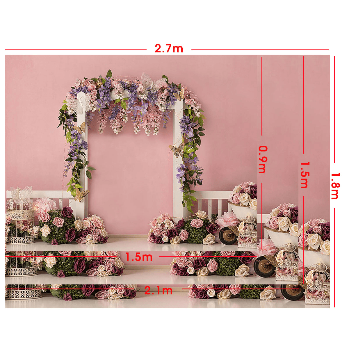 5X3Ft 7X5Ft 9X6Ft Rosa Wand Rose Blume Dekor Fotografie Hintergrund Hintergrund Studio Prop