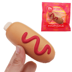 Meistoyland Squishy Hot Dog Soft Slow Rising Bun Kawaii Cartoon Toy Gift Collection