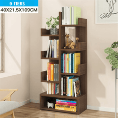 Creative Multi-Layer Bookshelf Simple Wooden Floor Bookcase Books Magazines Storage Shelf for Home Office Dormitory