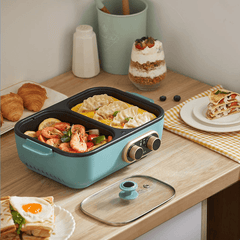 PETRUS PE2320 Multi-Function Skillet 600W Mini Dual-Purpose Barbecue Hot Pot