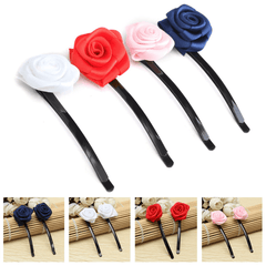 6Pcs Rose Flowers Hair Pins Grips Clips Accessories for Wedding Party