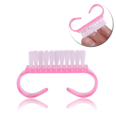 6Pcs Plastic Nail Dust Clean Cleaning Brush Pedicure round Head Cleaning Brush Nail Accesories Tool