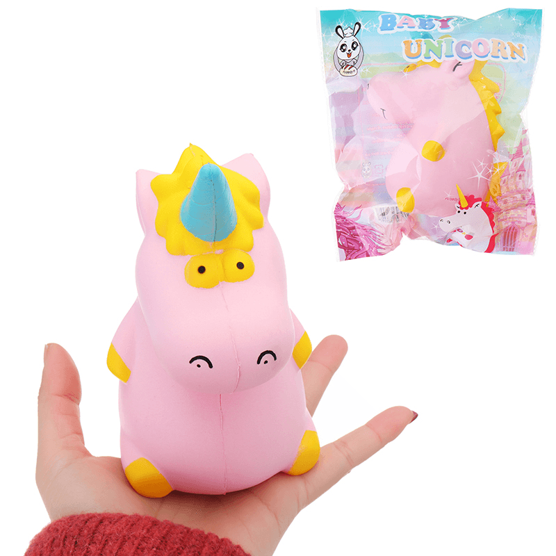 Areedy Squishy Baby-Einhorn-Nilpferd, 14 cm x 10 cm x 8 cm, lizenzierte, super langsam aufsteigende, niedliche, rosa duftende Originalverpackung