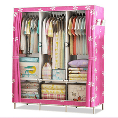 Simple Cloth Wardrobe Fabric Steel Tube Assembly Wardrobe Modern Economic Clothes Storage Bag Wardrobe Dormitory Storage Cabinet