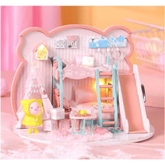 Iie Create P-003 Pig Girl DIY Assembled Doll House with Dust Cover with Furniture Indoor Toys