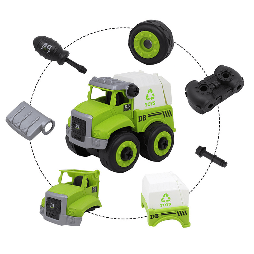 Sanitation Vehicle Assembly Set with Screwdriver Children Assembled Educational Toys