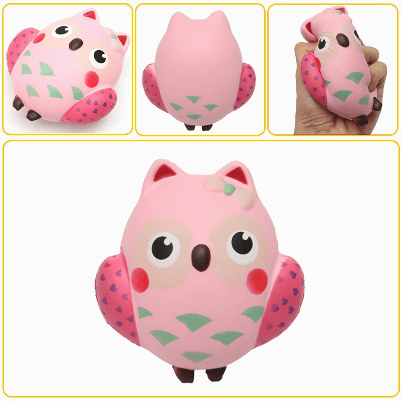 13 * 12 cm Squishy Owl Pink Weiches, langsam steigendes Tiersammlungsspielzeug